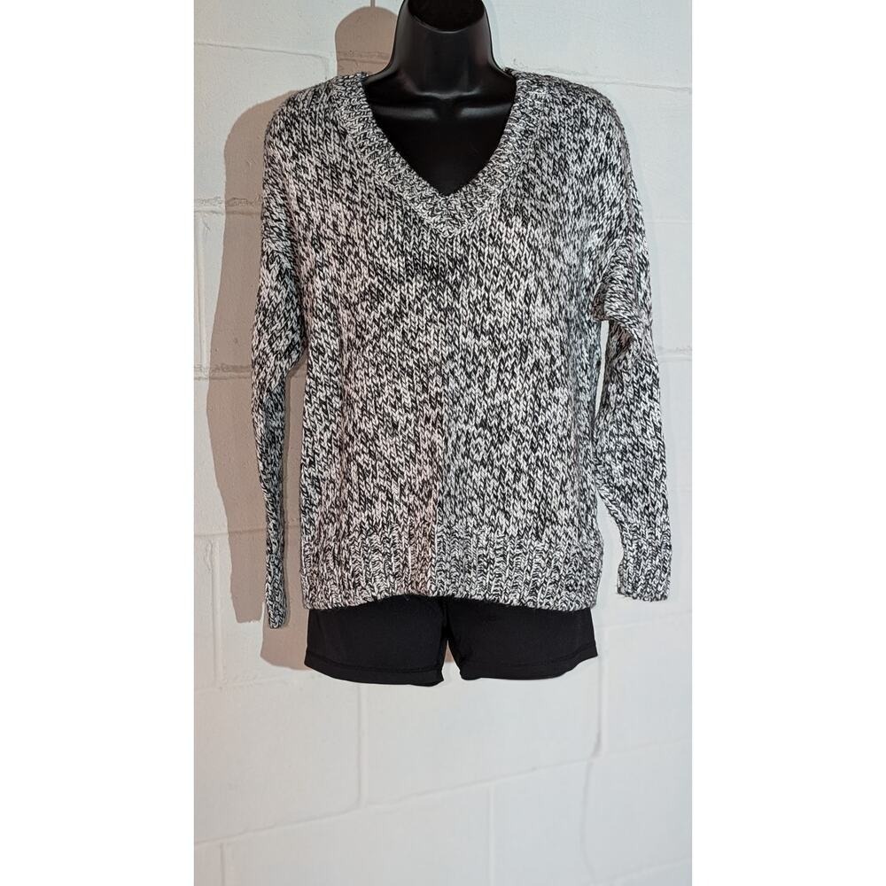Victoria's Secret Pink V Neck Knit Sweater Marled Pullover Long Sleeve Small